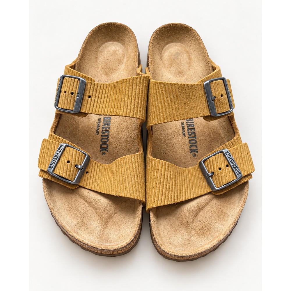 Birkenstock Arizona Corduroy Suede Sandals Mustard Yellow 40 L9 M7